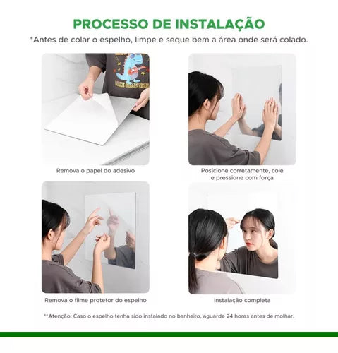Kit 4 Espelho Plástico Dobrável 20x30cm