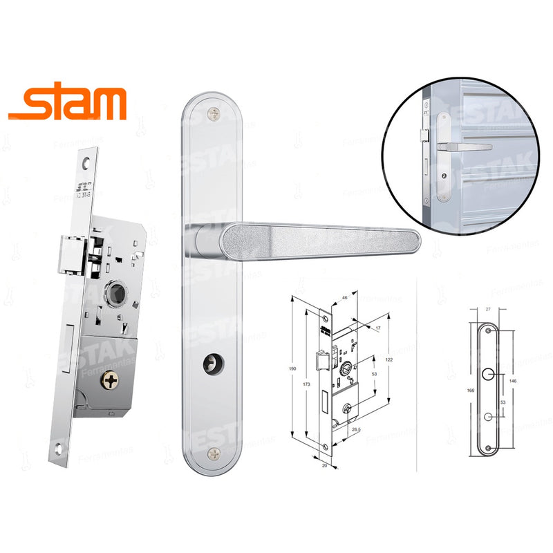 Fechadura Stam 501-502/03 Inox Ext Gorje