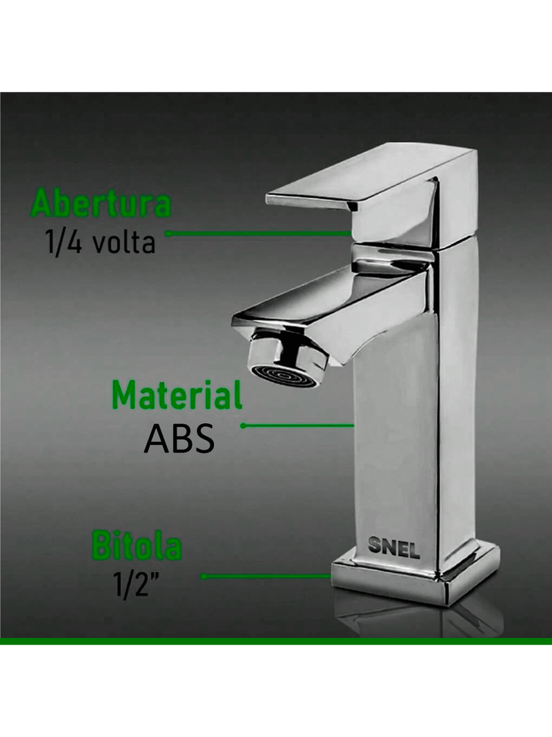 Torneira Gourmet Para Banheiro Quadrada Abs Sn22 Snel Metais