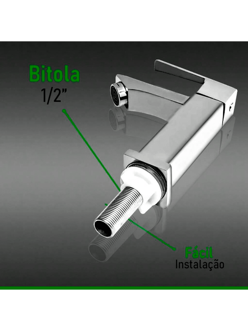 Torneira Gourmet Para Banheiro Quadrada Metal Sn23 Snel Metais