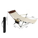 Cadeira Camping Espreguiçadeira Dobrável Praia Pesca Cor Bege