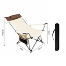 Cadeira Camping Espreguiçadeira Dobrável Praia Pesca Cor Bege