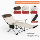 Cadeira Camping Espreguiçadeira Dobrável Praia Pesca Cor Bege