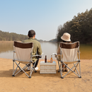 Cadeira Camping Espreguiçadeira Dobrável Praia Pesca Cor Bege