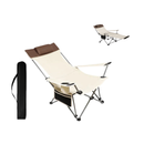 Cadeira Camping Espreguiçadeira Dobrável Praia Pesca Cor Bege