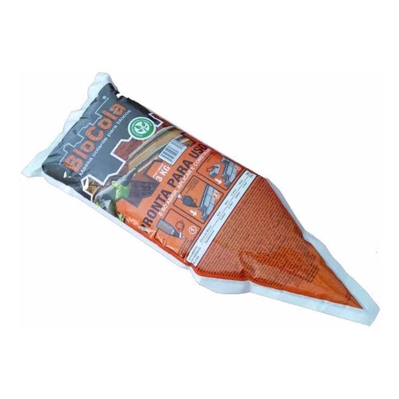 MASSA PRONTA PARA TIJOLO BISNAGA BIOMASSA 3KG