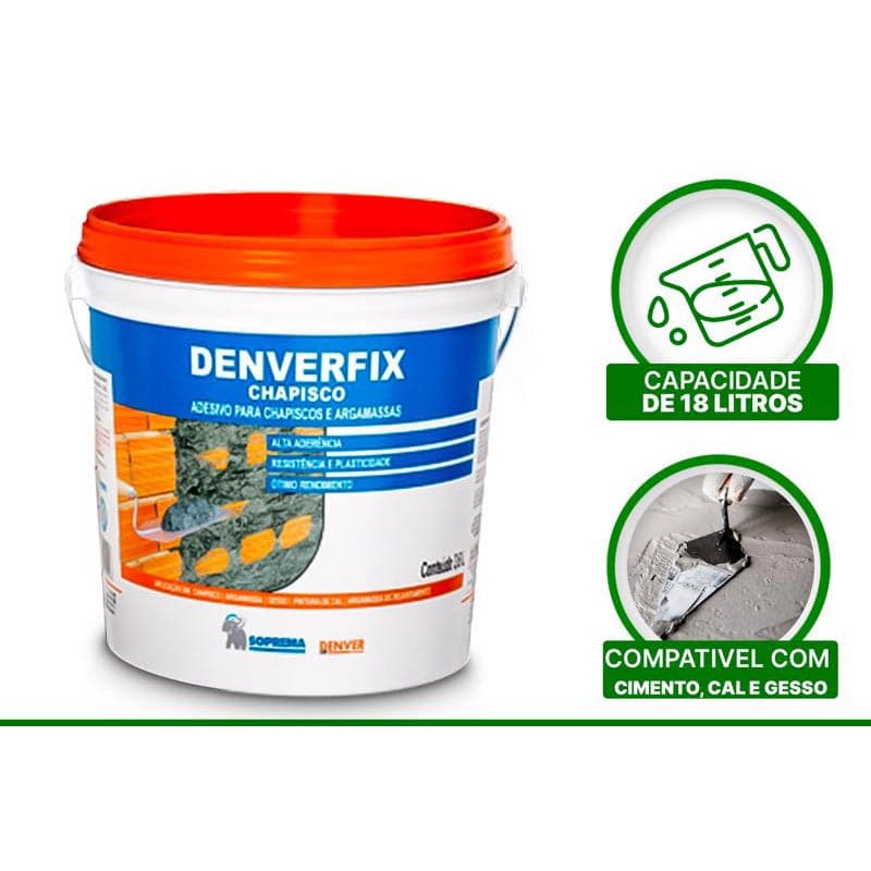 ADESIVO LIQUIDO PARA CHAPISCO 18LT DENVERFIX Destak Ferramentas