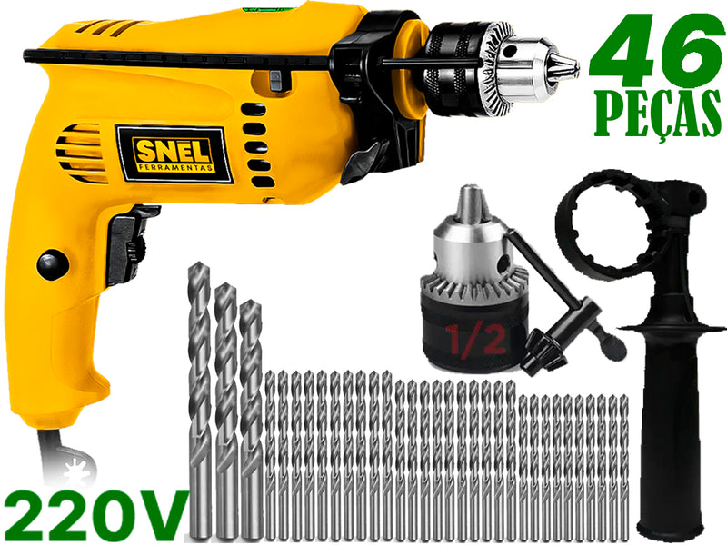 Kit Furadeira De Impacto Snel 220v com Maleta Arqplast