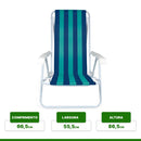 CADEIRA DE PRAIA DE AÇO RECLINÁVEL 8 POSIÇÕES MOR Destak Ferramentas