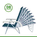 CADEIRA DE PRAIA DE AÇO RECLINÁVEL 8 POSIÇÕES MOR Destak Ferramentas