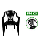 Cadeira Plastica Preta Adulto Rattan Com Braços Multiuso 154Kg Destak Ferramentas