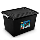 Caixa Organizadora Container 56 Litros Com Tampa Trava Preta