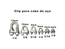 Clips Grampo Para Cabo De Aço Leve 1/4 Para Construção