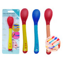 Colher Termica Infantil Muda Cor Silicone Bebe Alimentacao Sem Bpa Termossensível