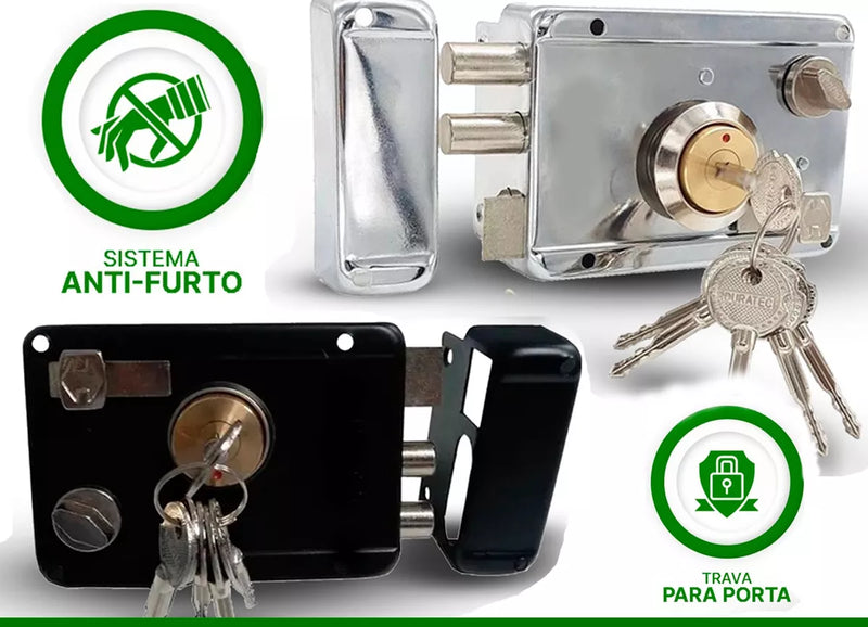 Fechadura Anti Furto Com Trava Para Porta - Snel
