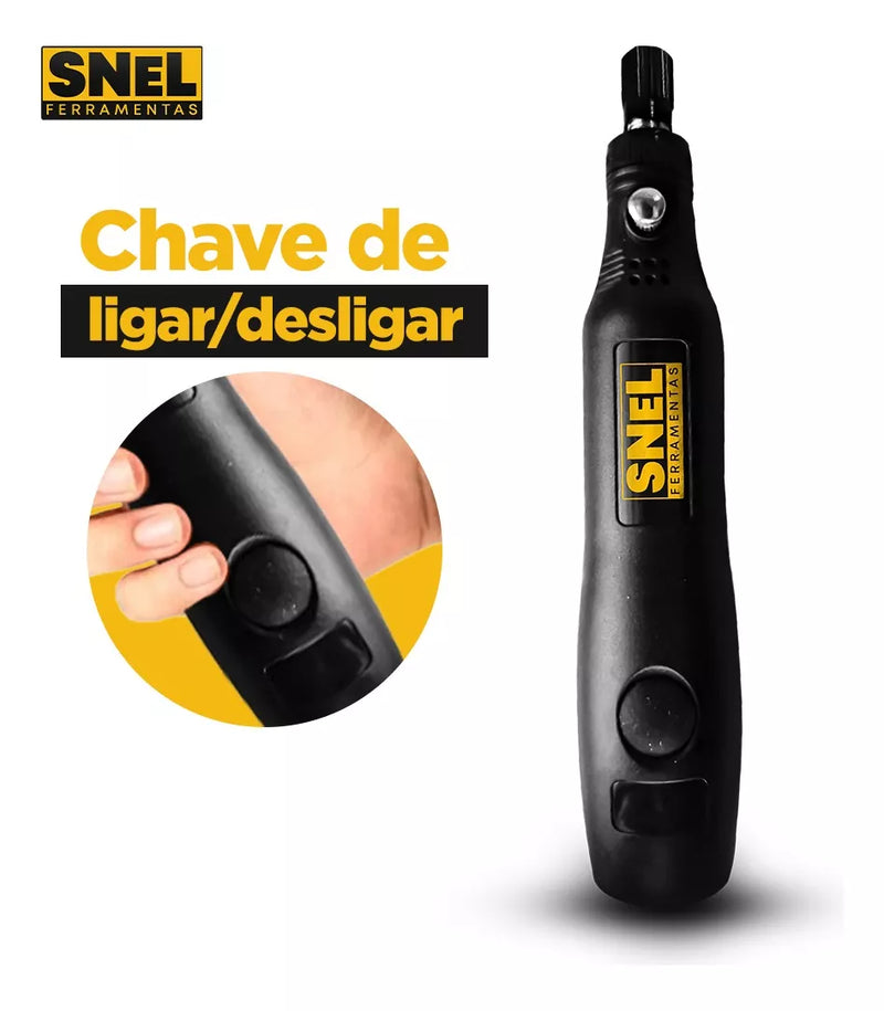 Mini Micro Retifica Eletrica Com Acessorios Portatil Sn06 Snel Ferramentas