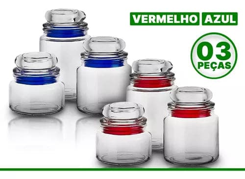 JOGO DE POTES HERMÉTICOS BORRACHA 3 PEÇAS Destak Ferramentas