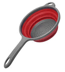 Escorredor De Silicone Redondo Multiuso Retratil Com Cabo Legumes Massa Alimentos