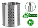 Escorredor De Talheres Vazado Redondo Aço Inox Porta Talheres