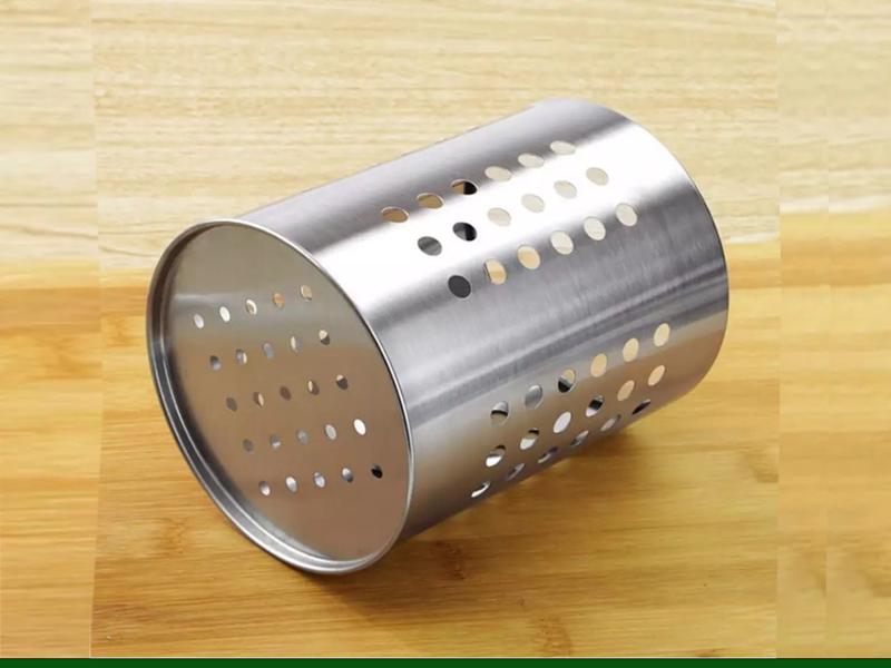 Escorredor De Talheres Vazado Redondo Aço Inox Porta Talheres
