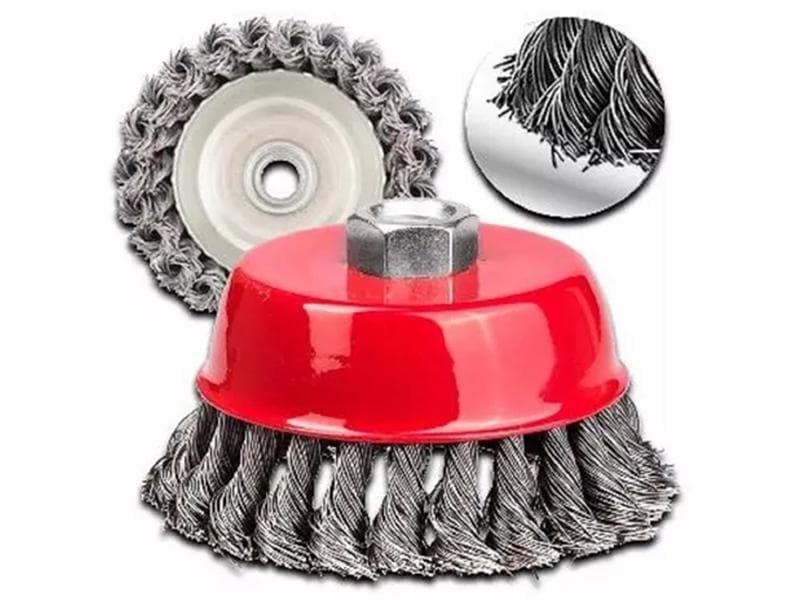 Escova Circular Polida 5" (Rosca M14) Ondulada Curva Destak Ferramentas