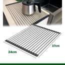 Esteira Escorredor Louça Multifunções Dobrável Inox 37 X 22cm