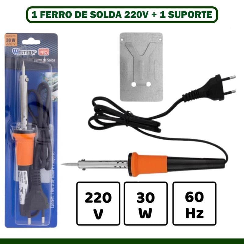 Ferro De Solda Profissional Com Suporte 30wz 127v Western Destak Ferramentas