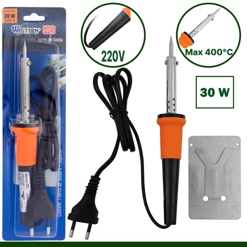 Ferro De Solda Profissional Com Suporte 30wz 127v Western Destak Ferramentas