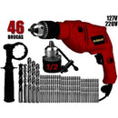 Furadeira Parafusadeira Impacto Martelete 500W Mandril Com Kit 46 Brocas