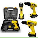 Furadeira Parafusadeira Sem Fio Impacto 12v Kit Ferramentas 11 Peças