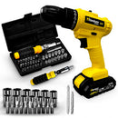 Furadeira Parafusadeira Sem Fio Impacto 12v Titanium + Kit Completo 34 Peças