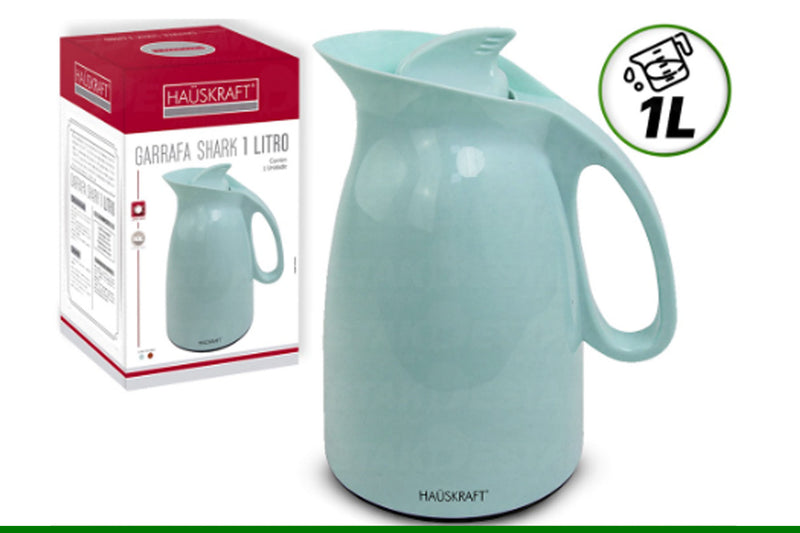 Garrafa De Café Térmica Quente E Frio Shark 1L Com Parede Dupla De Vidro
