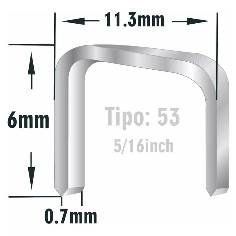 Grampo Para Grampeador Manual Tapeçaria Tipo 53 - 6, 8 ou 10mm Destak Ferramentas