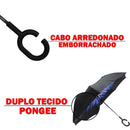 Guarda Chuva Invertido Cabo Curvo Emborrachado Duplo Sombrinha 120cm