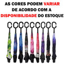Guarda Chuva Invertido Cabo Curvo Emborrachado Duplo Sombrinha 120cm