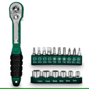 Jogo De Chave Catraca Com Pontas E Soquetes 17 Peças FR19 123Útil