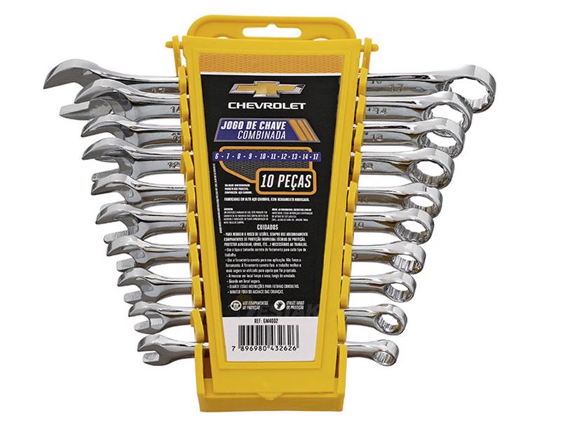 Jogo De Chave Combinada 10 Peças 6mm a 17mm Chevrolet