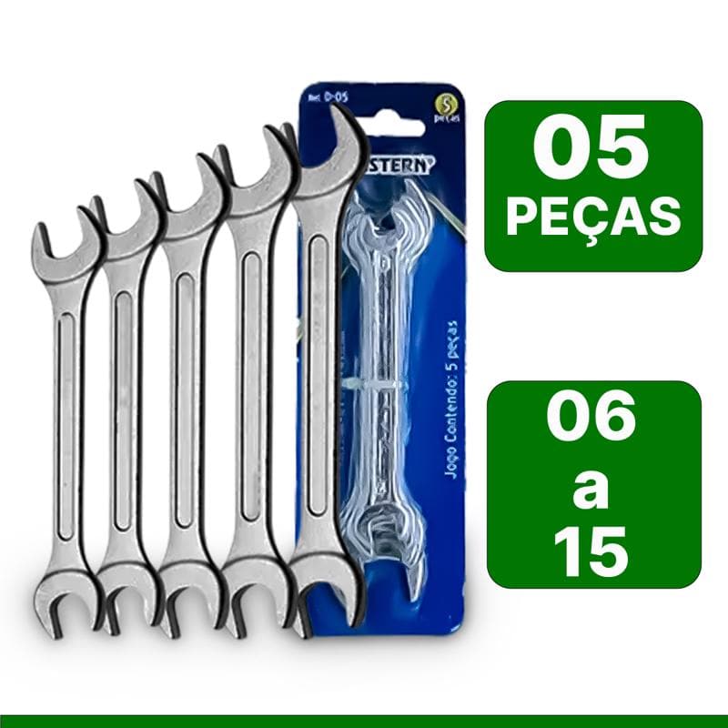 Jogo D CHAVE FIXA 6 A 15 MM 5 PEÇAS WESTERN Destak Ferramentas