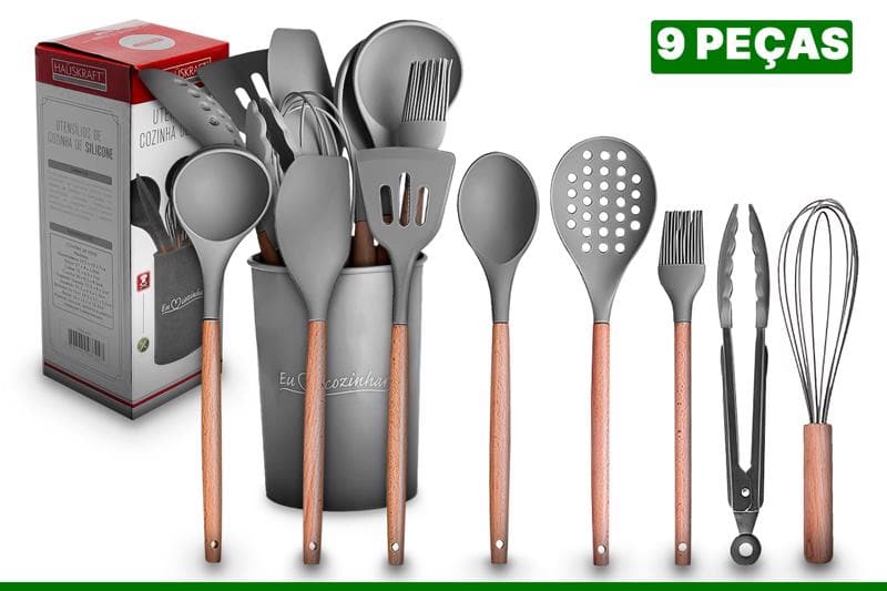 Jogo De Silicone Utensílios De Cozinha 9 Peças