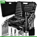 JOGO DE SOQUETE 1/4" 3/8" 1/2" E CHAVES COMBINADAS 136 Destak Ferramentas