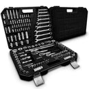 JOGO DE SOQUETE 1/4" 3/8" 1/2" E CHAVES COMBINADAS 136 Destak Ferramentas