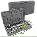 Jogo Soquete 16 Peças Com Chave Catraca Com Soquete Sextavado 1/4" Destak Ferramentas