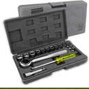 Jogo Soquete 16 Peças Com Chave Catraca Com Soquete Sextavado 1/4" Destak Ferramentas