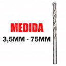 Kit 10 Brocas De Aço Rápido Para Metal Hss Polida 3,5mm Mtx