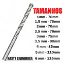 Kit 10 Brocas De Aço Rápido Para Metal Hss Polida 1mm Mtx