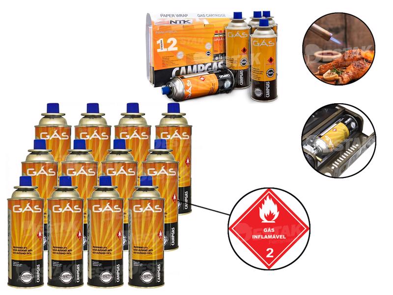 Kit 12Un Refil De Gas Butano Para Fogareiro E Maçarico 227g Ntk