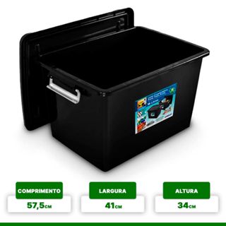 Kit 2 Caixa Organizadora Container 56 L Com Tampa e Trava Arqplast