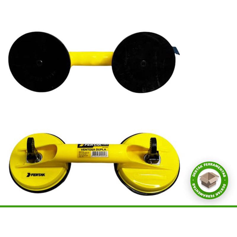 Kit 2 Ventosa Dupla Vidros Mármores Espelhos Pisos Pesado Até 90kg
