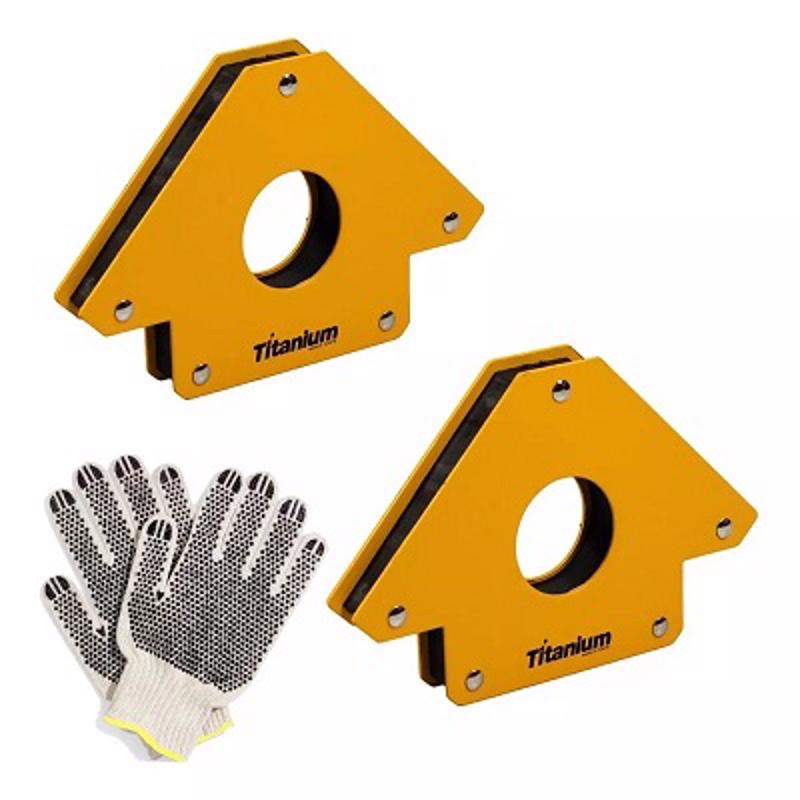 Kit 2 Esquadro Magnético Até 35 kg Serralheiro 3 Ângulos