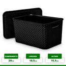 Kit 5 Organizador Rattan Com Tampa 7L